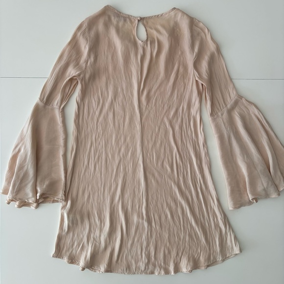 Boho Bell Sleeve Satin Slip Dress - Picture 3 of 5